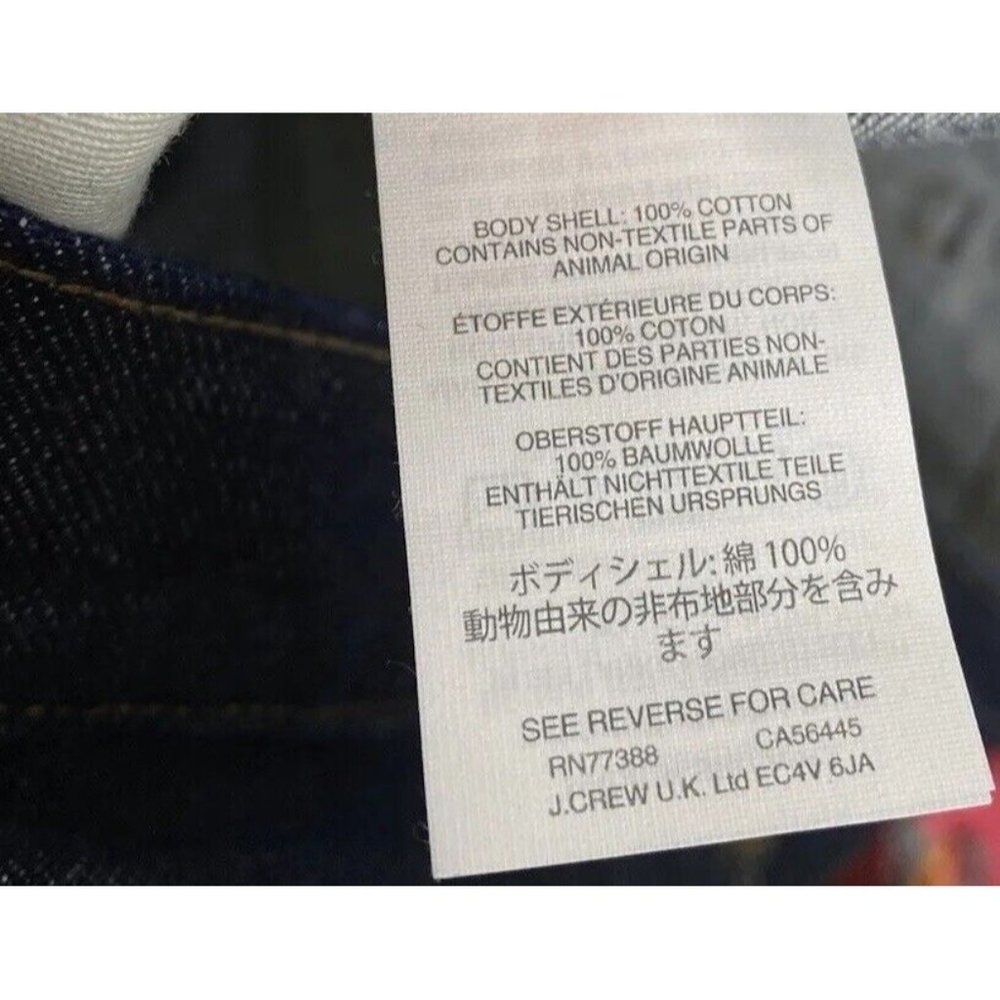 J Crew Mens 1040 Kaihara Japanese Denim Slim Straight Jeans 35x34 Measure 35x33 - Picture 9 of 10
